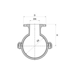 Flanged saddle for PE/PVC pipes
