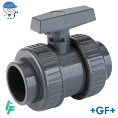 Ball valve with solvent cement sockets PVC-U