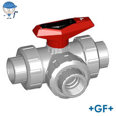 3-Way ball valve type 543 PVC-C L-port Rp