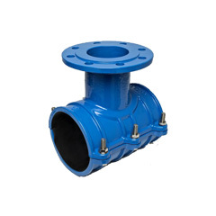Flanged saddle for PE/PVC pipes